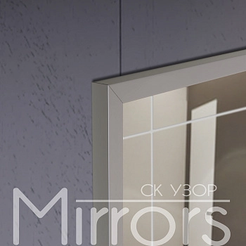 Зеркало в раме металлической с подсветкой Line art grey